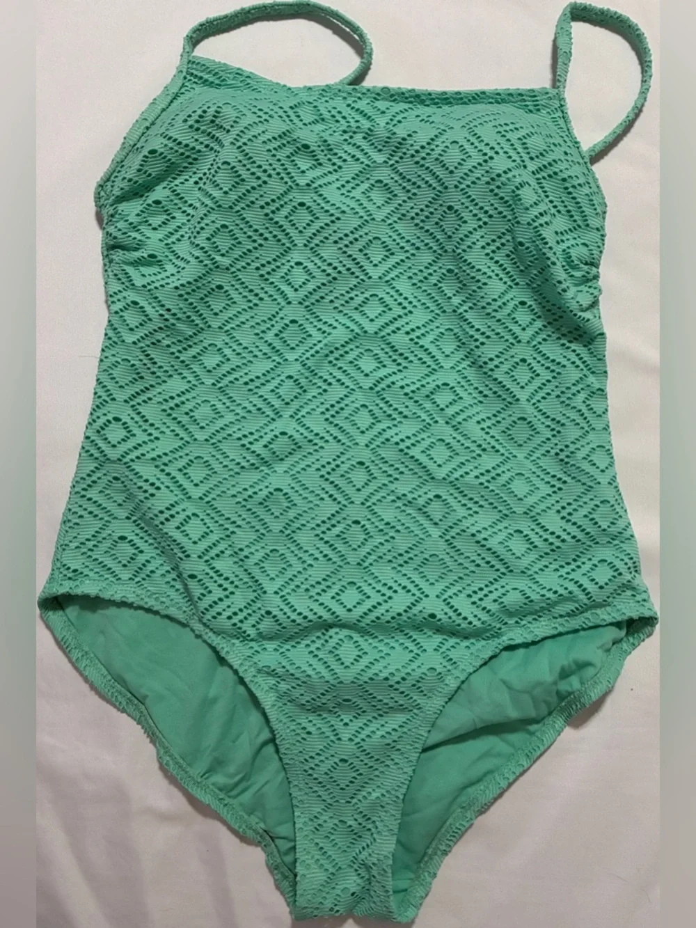CATALINA one-piece Swim suit Large (12-14) Kelky Green adjustable straps